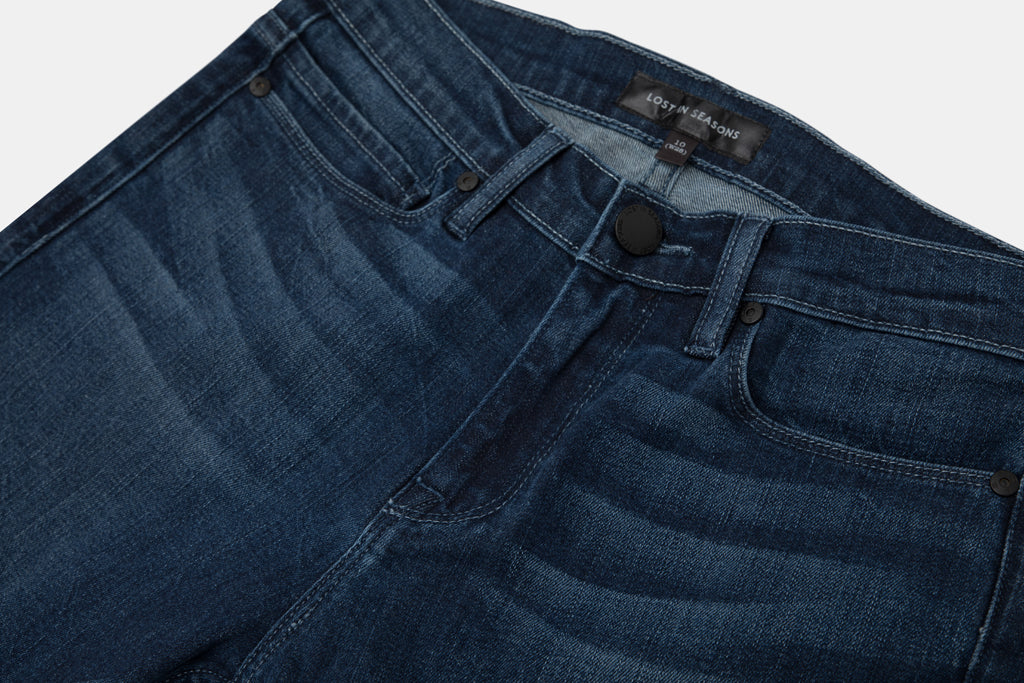 Womens Mid Rise Skinny / Mid Indigo Blue