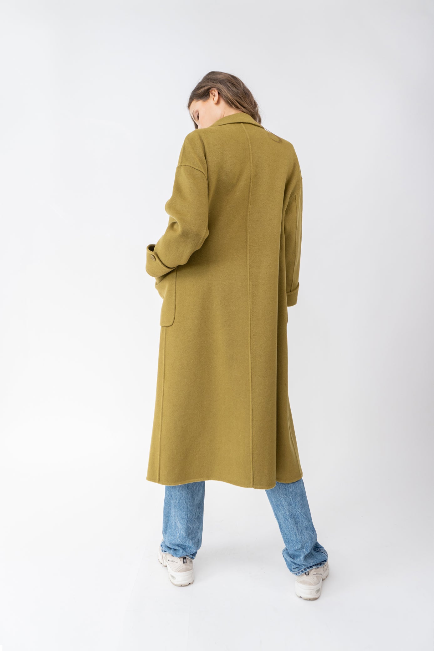 Olive wool coat online womens