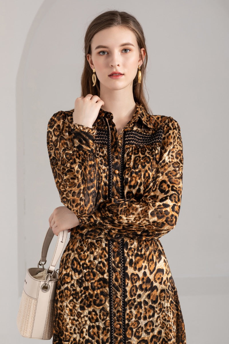 Jezelle Leopard Collar Dress