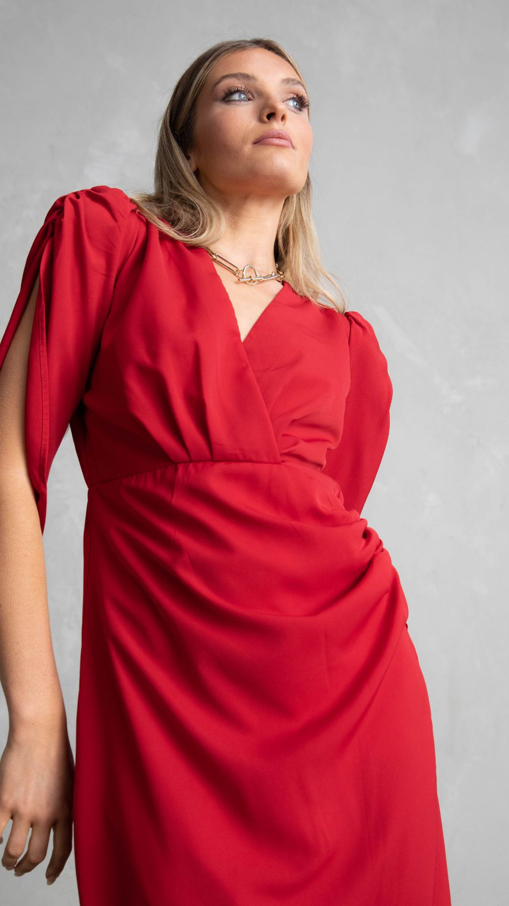 Topaz Wrap Dress - Red
